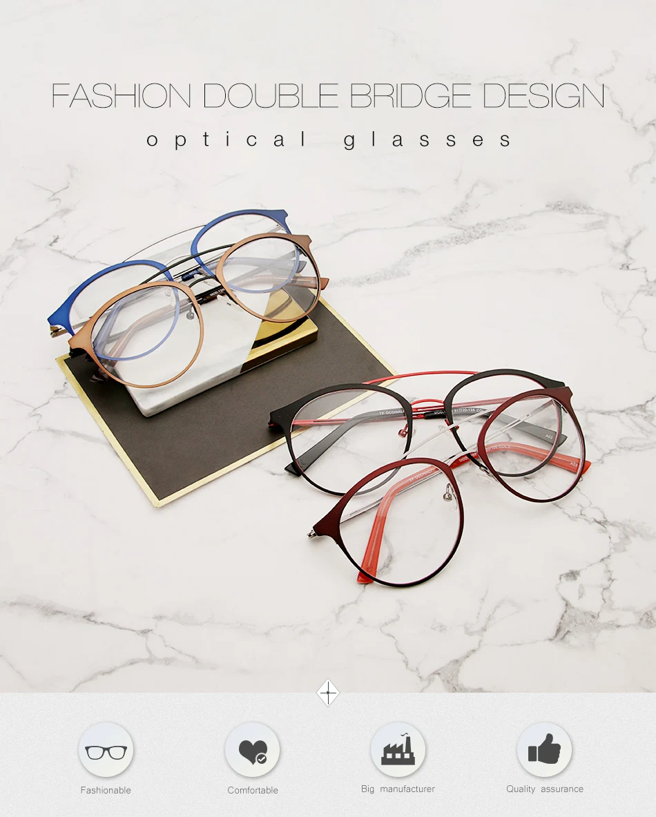 Для женщин очки рамки мужчин винтаж дизайн двойной луч женские очки с прозрачными линзами унисекс Ретро