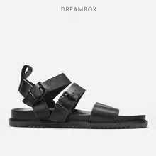 Dreambox/мужские кожаные сандалии с открытым носком; коллекция года; Летняя мужская обувь; повседневные пляжные сандалии