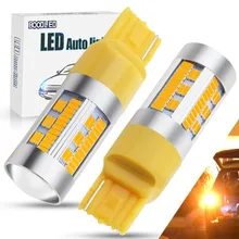 Buy 2pcs T20 7440 LED 105 Chips 4014 SMD White LED Bulbs For Auto Turn Signal Lights Car Reverse Lights Brake Parking Lamp 12V 18W Free Shipping