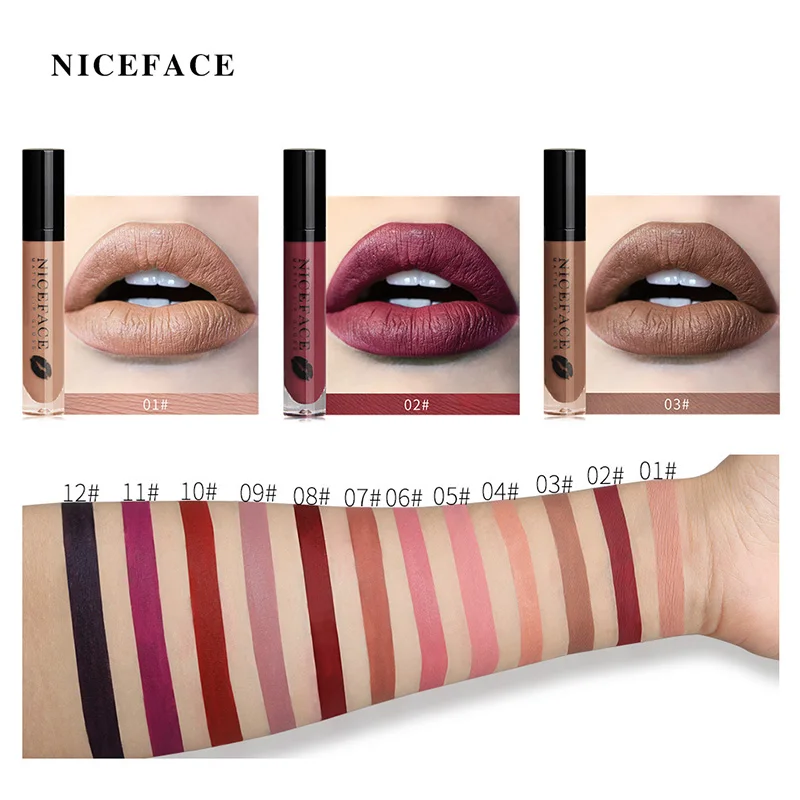 Niceface брендовая матовая помада для макияжа жидкая коричневого телесного шоколада