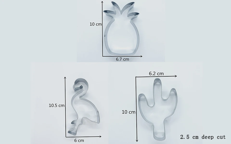 KENIAO ананас Фламинго кактус- 3 предметов Резак для печенья- Печенье / Помадка / Кондитерские изделия / Хлеборезки- Нержавеющая сталь