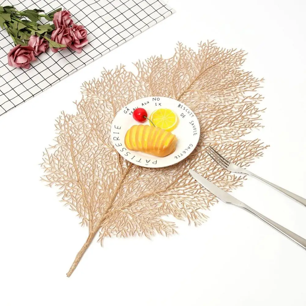 

Placemat For Dining Table Kitchen Table Mats PVC Non-slip Insulation Washable Leaves Place Mat Home Party Supplies Decoration