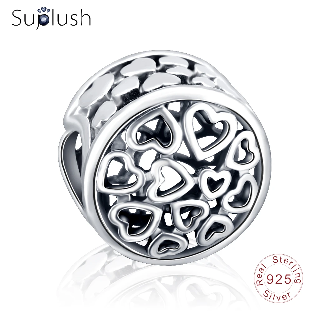 Suplush новые сердца для влюбленных Шарм бисера Fit оригинальный браслет Pandora 925