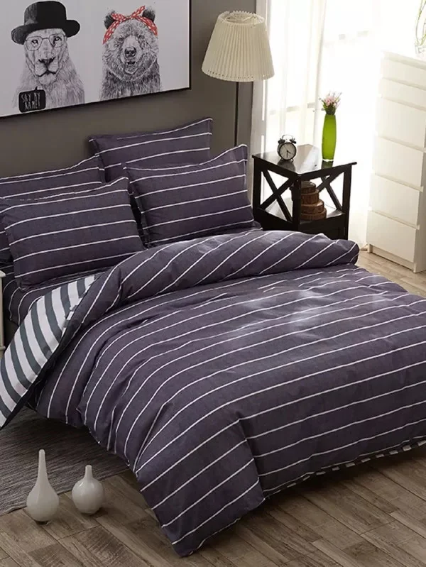

Bed Linens Blue Stripe Pattern Home bed set Duvet Cover Sets