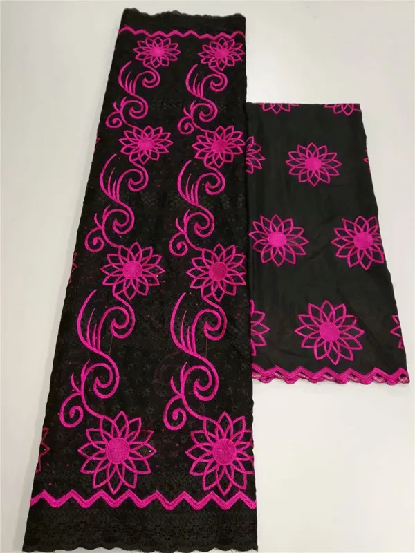 

Nice embroidery 5Y African cotton lace fabric 2Y Swiss voile lace scarf fabric for wedding/party dress YCV17(5+2y)
