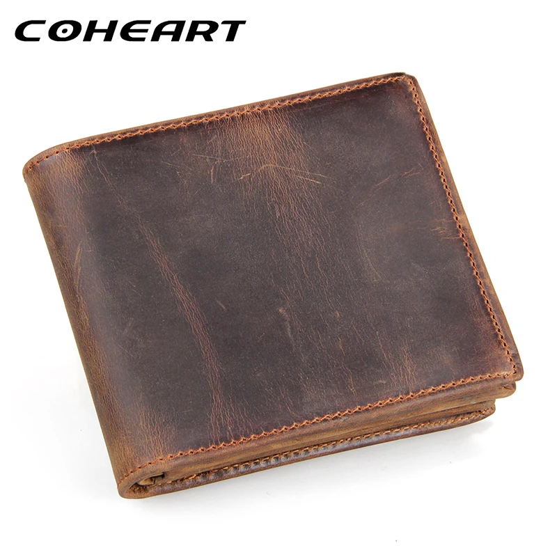 COHEART 100% genuine leather wallet men purses cowhide wallets vintage quality guarantee lether ...