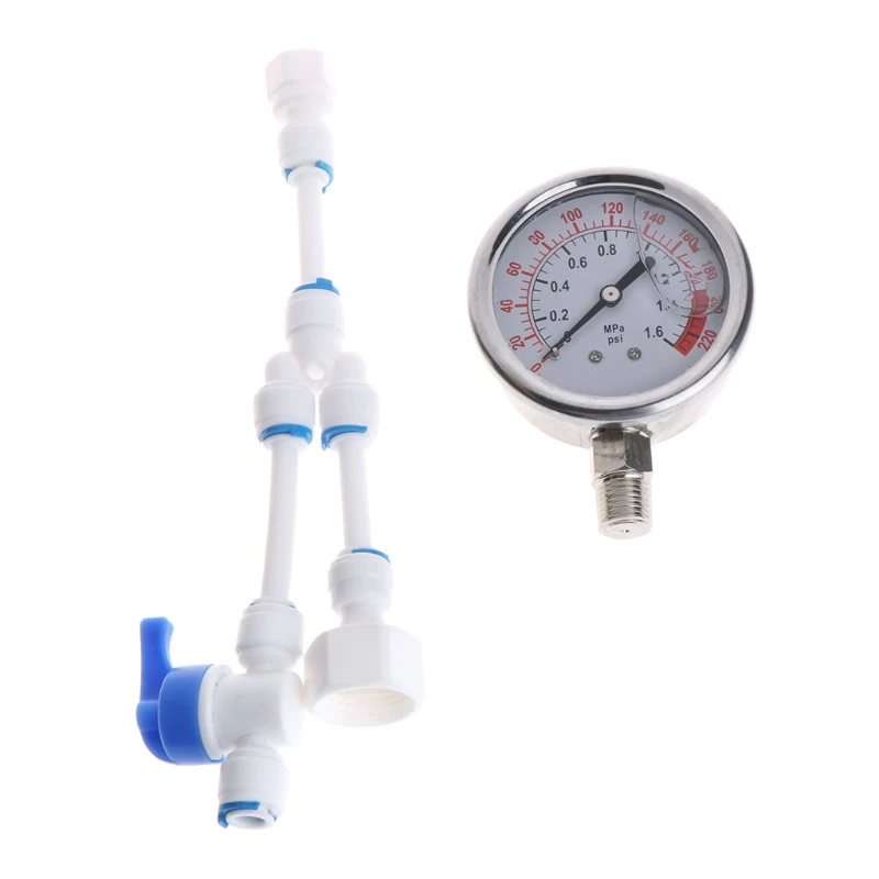 2in1 Water Purifier Tap Pipes Pressure Gauge Test Meter 0 1.6MPA Anti