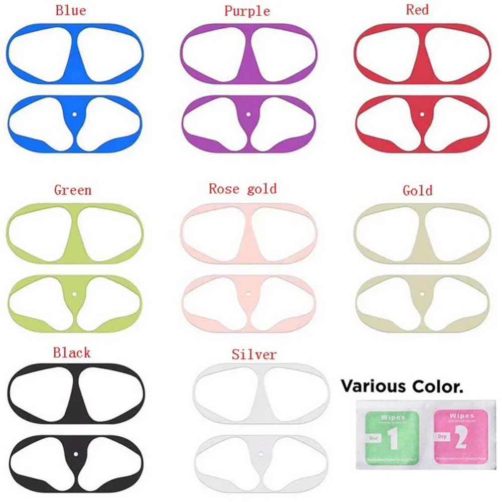 

Metal Dust Guard for Apple AirPods Case Cover Accessory Earphone Protection Sticker Skin Protecting AirPods Iron Metal Shavings