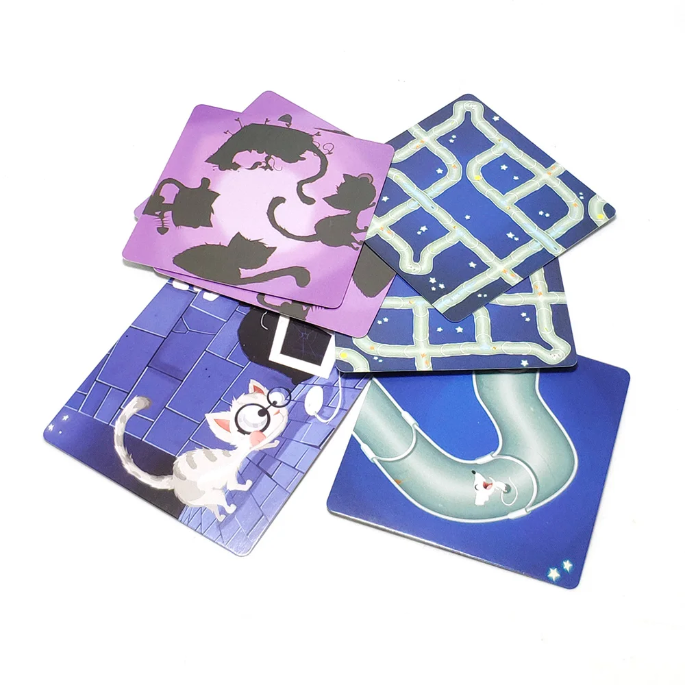 Newest chabyrinthe board games high quality cute kitten cat cards for kids gift full English version home party card game