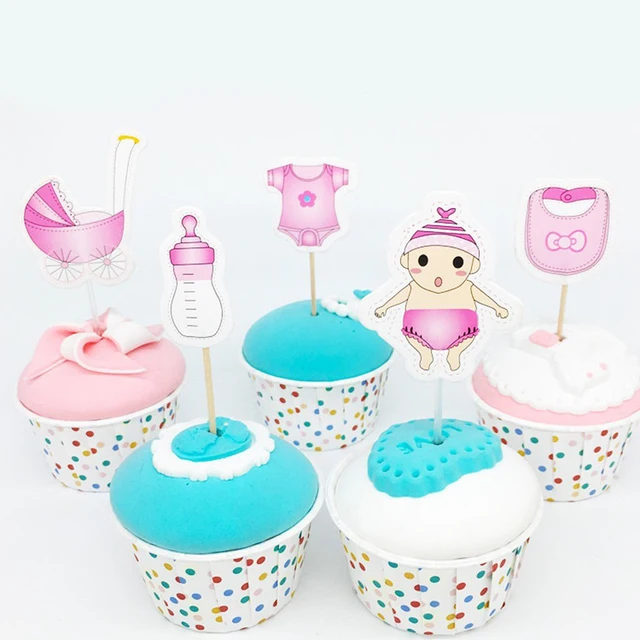 20pcs Pack Birthday Decor Cake Cupcake Topper Baby Bottles Strollers 20pcs Pack Birthday Decor Cake Cupcake Topper Baby Bottles Strollers