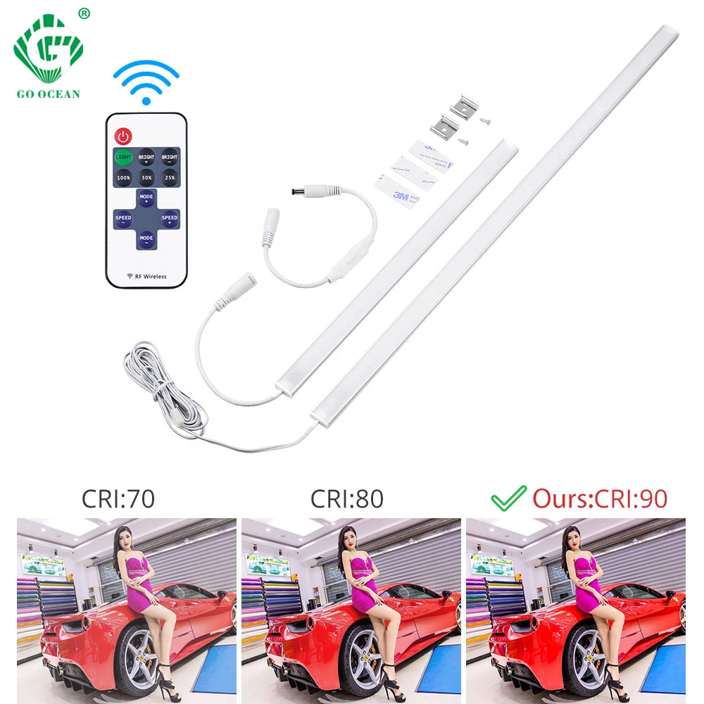 

12V DC LED Kitchen Cabinet Light 6W 8W 10W Under Cupboard Lights Closet Lamp Memory Remote Control Switch Home Night Lighting