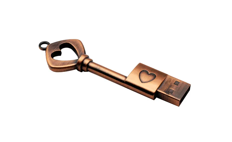 JASTER металлический сердечный ключ USB флеш-накопитель U диск в форме сердца медный ключ Флешка 4 ГБ 8 ГБ 16 ГБ 32 ГБ 64 ГБ Флешка карта памяти