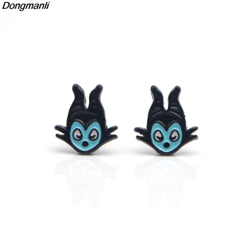 

P2460 Dongmanli 20pair/lot wholesale Cute WitchQueen Ear Stud Earrings For Womens Enamel earrings Jewelry Gifts for Girls