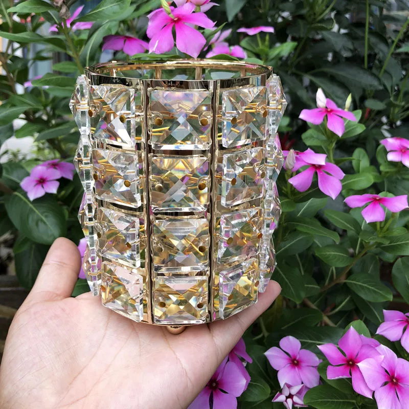 

Wedding crystal candle holder metal gold silver candlestick cylinder candelabra home decor event party decoration