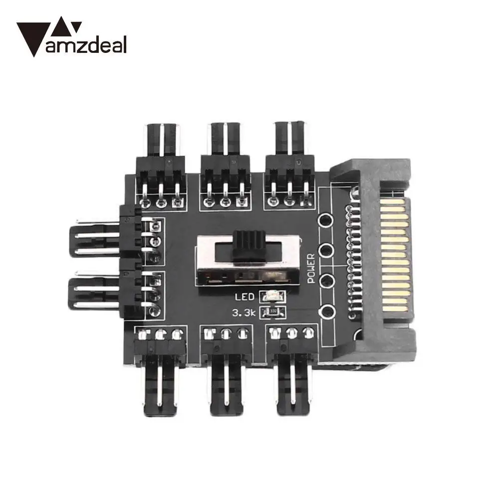 

amzdeal 1 to 8 Hub Fan Cooling Multi Way For SATA Cooler Power Adapter Controller Socket