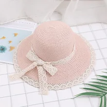 Новая летняя Женская Корейская версия марли шляпа с бантом Открытый путешествия модный козырек от солнца пляжная шляпа хвост шапочка