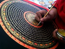 Prajna beads Black text diamond sutra six words mandala Nepal lama pure hand painted thangka paintings