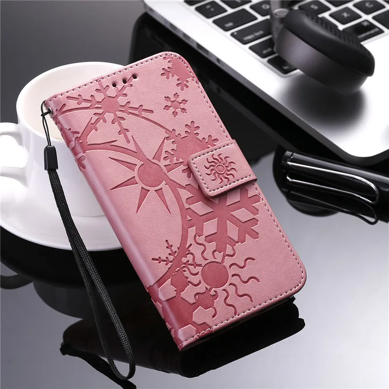 Luxury Fashion Leather Phone Case For iPhone X 8 7 6 Plus 5 5S SE Winter Starry Sky Embossing Flower Flip Wallet Cover | Мобильные