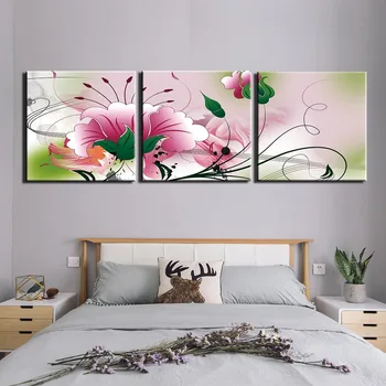 

Canvas Painting Wall Art Frame Printed Pictures 3 Panel Poster Still life flower Photo For Living Room Decor