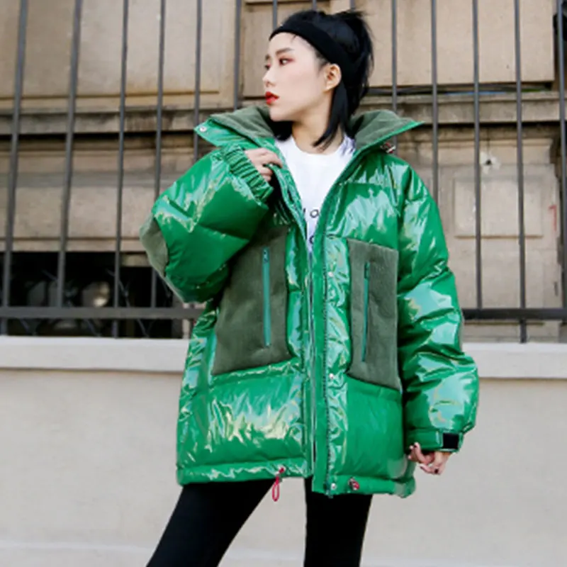 De green Hiver 176 Lâche Noir 2019 Ash red New À Femmes Capuche Manteau red Épais Court Coton Vêtements Brillant Veste Mode Pain wxqUzAZa