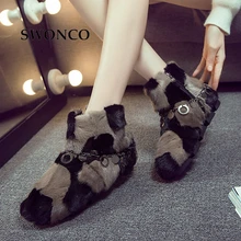 SWONCO/женские ботильоны г., зимние Роскошные зимние ботинки на натуральном меху женские ботинки модные зимние теплые женские ботильоны с цепочкой