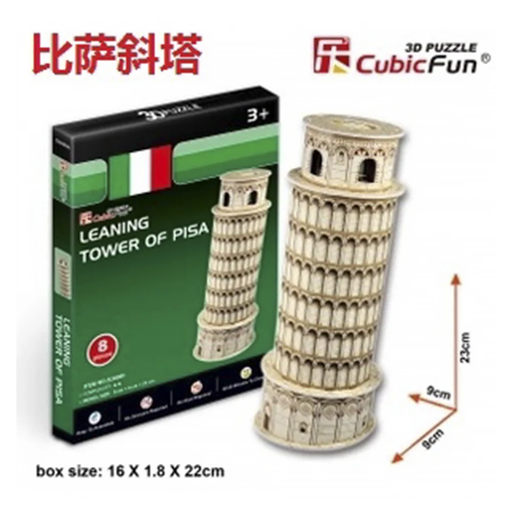 3d Puzzles Leaning Tower Of Pisa Paper Model Diy Creative Gift