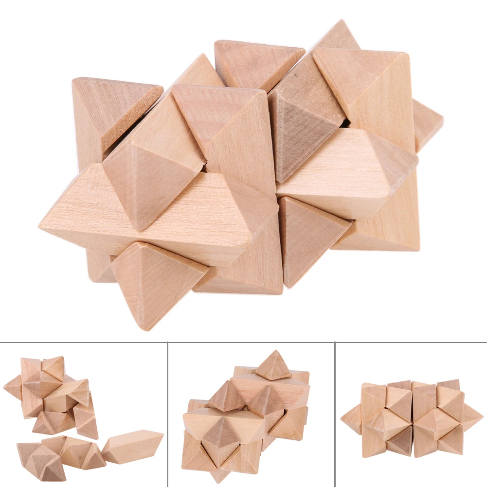 Wooden 3D Handmade Vintage Kongming Locks Luban Lock Blocks Wooden font b Toy b font Adults
