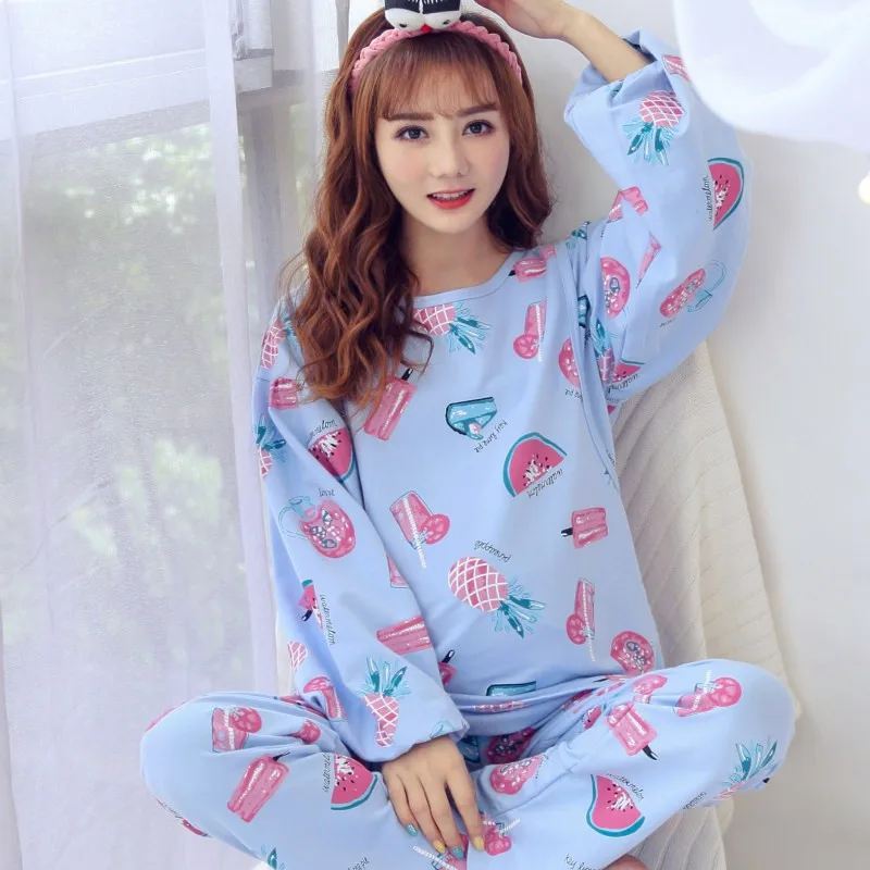 Cotton Pregnant Woman Pajamas Maternal Confinement Postpartum Go Out Nurse Clothes Home Furnishing wear long Sleeve sleepwear Cotton Pregnant Woman Pajamas Maternal Confinement Postpartum Go Out Nurse Clothes Home Furnishing wear long Sleeve sleepwear