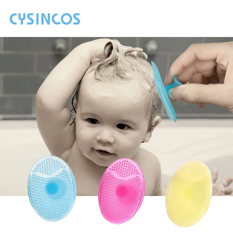 

1pc Baby Silicone Hair Wash Pad Soft Face Exfoliating Facial Head Clean Newborn Shower Bath Brushes Sponges Scrubbers