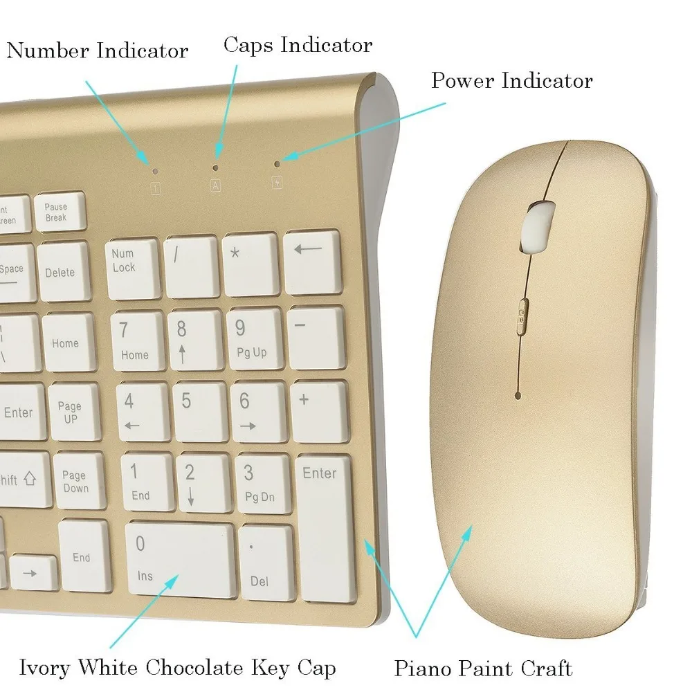 Беспроводная клавиатура и мышь Combo полноразмерная 2,4 ГГц Беспроводная клавиатура с 102 клавишами и энергосберегающая мышь для дома и офиса