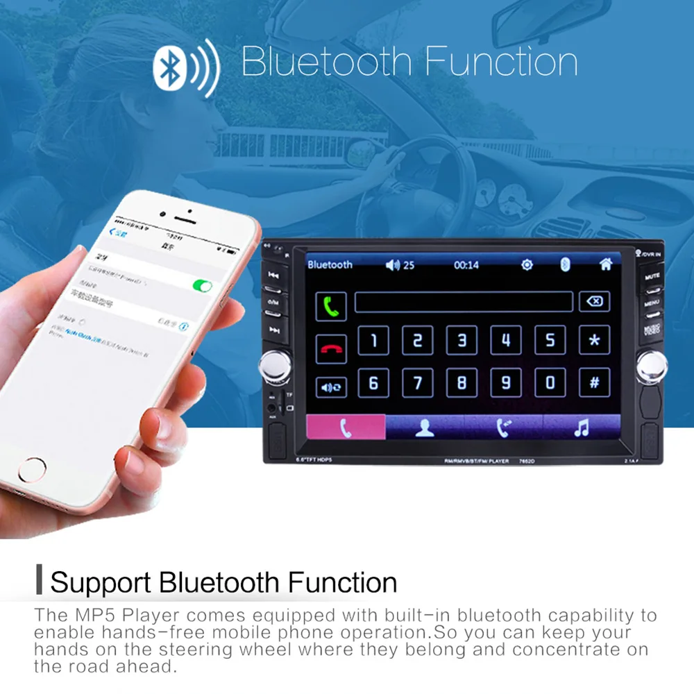 AIYIMA Универсальный 6 дюйма Bluetooth Автомобильный MP5 плеер 2Din AUX Авто Видео MP4