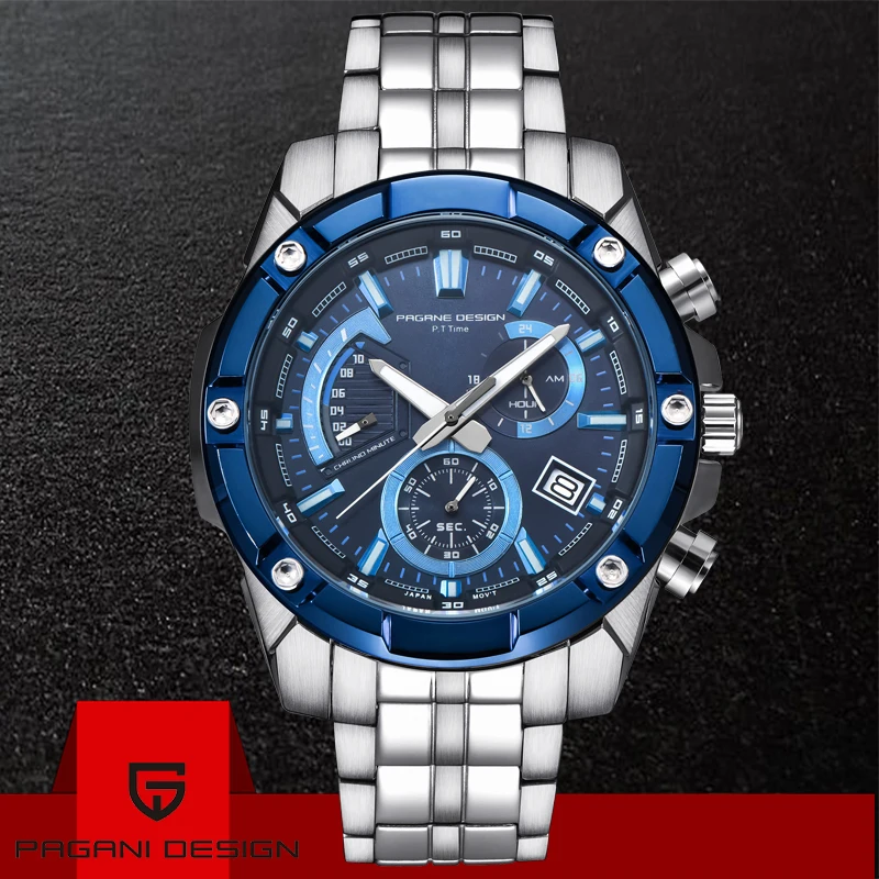 

2019 Fashion PAGANI DESIGN Chronograph Business Watches Men Waterproof Quartz military Sport Watch Clock Men Relogio Masculino
