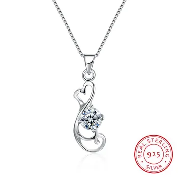 

925 Sterling Silver Pendant Necklace For Women Choker Neck Chains Necklace CZ Zircon Wedding Jewelry Simple Exquisite Necklace