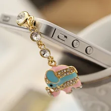 Милый Цвет капли масла модный стиль 3,5 мм слон дизайн мобильного телефона ухо крышка Пылезащитная заглушка для Iphone Пылезащитная заглушка Samsung