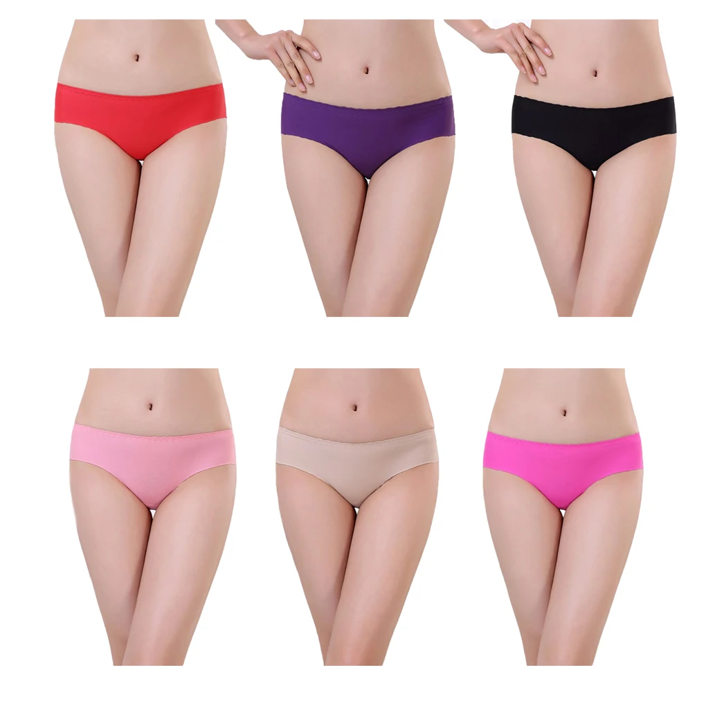 Unique Design Women Ladies Seamless Panties Solid Color Waist Bottom Briefs Ice Silk Underwear Unique Design Women Ladies Seamless Panties Solid Color Waist Bottom Briefs Ice Silk Underwear