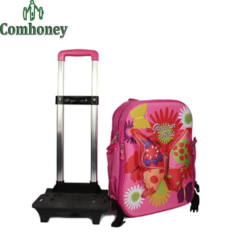 Kids Trolley School Bag for Girls 16 Inch Children Suitcase on Wheels
