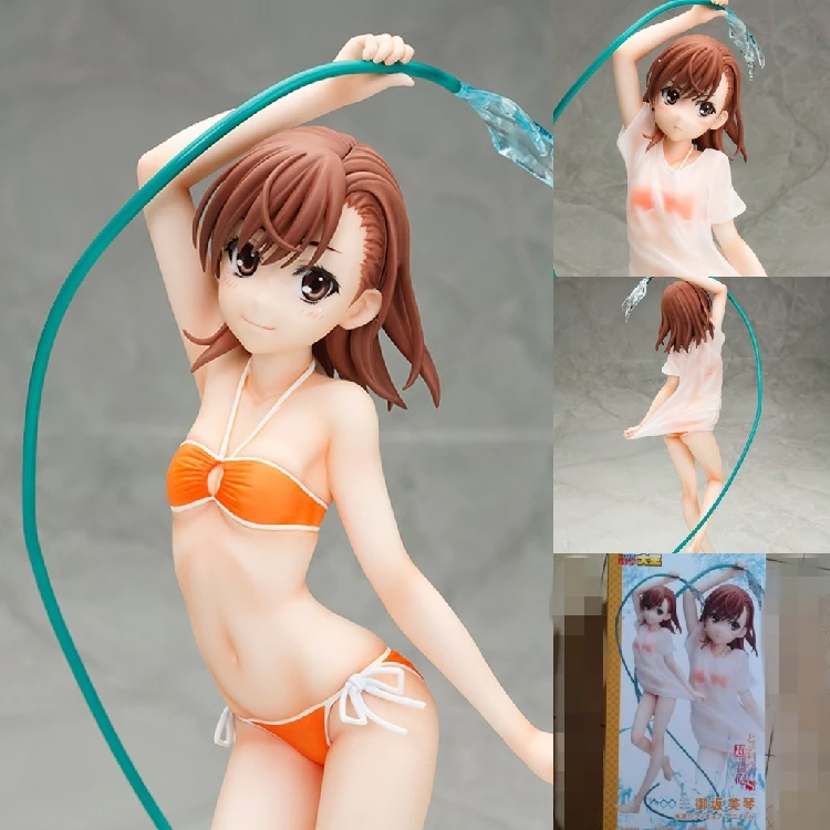 Бесплатная доставка Аниме Toaru Kagaku no Railgun Mikoto Misaka ПВХ экшн фигурка сексапильная