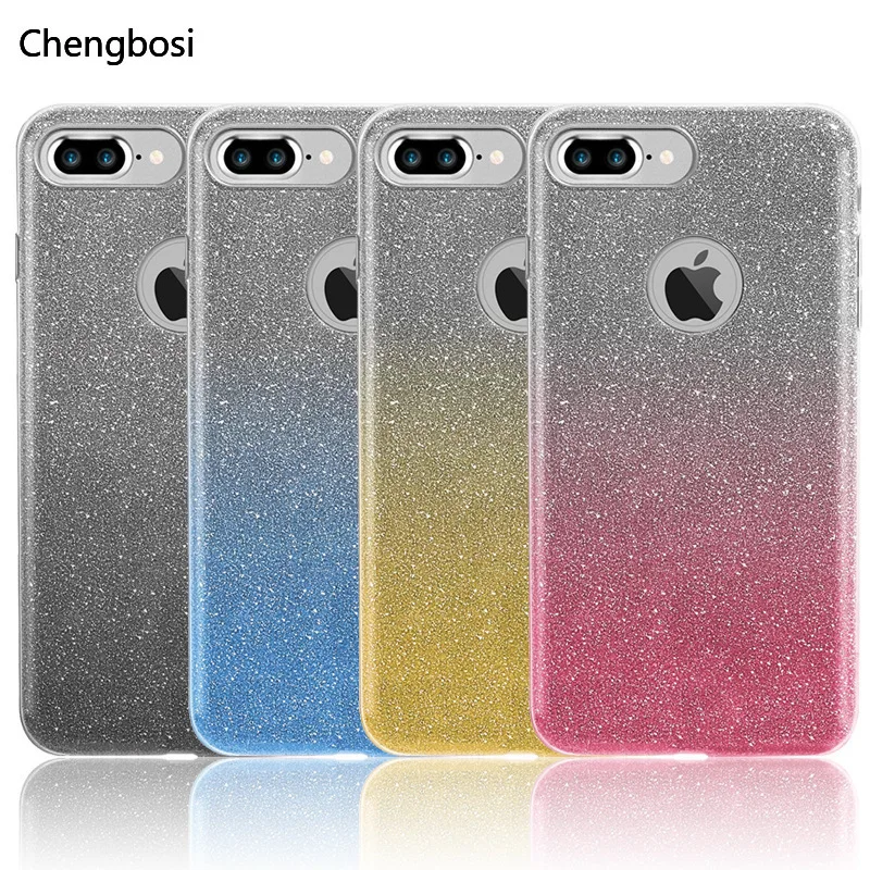 

Shine Glitter Gradient Soft TPU Phone Case for IPhone X XR Max Silicon for IPhone 5SE 6 6S 7 8 Plus Back Phone Cover Cases