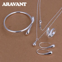 Earrings-Sets Bangles Necklace Bridal-Jewelry-Set Gifts Water-Drop Wedding Party Women