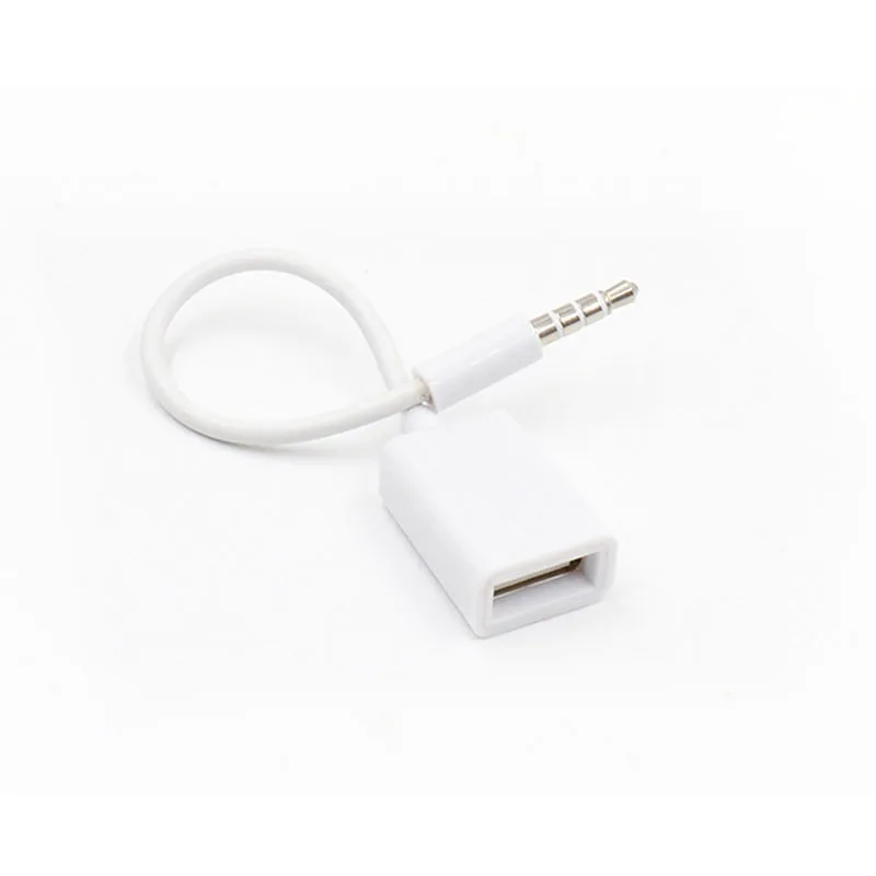 Adattatore OTG Da Jack Audio AUX 3.5mm Maschio A USB 2.0 Femmina, Intrecciato, Per Auto