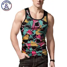 Мужская хип-хоп майка Новинка 3d вырез лодочкой Акула напечатанная Мужская влажная летняя майка с бретелями тренажерный зал тренировки без рукавов фитнес жилет одежда