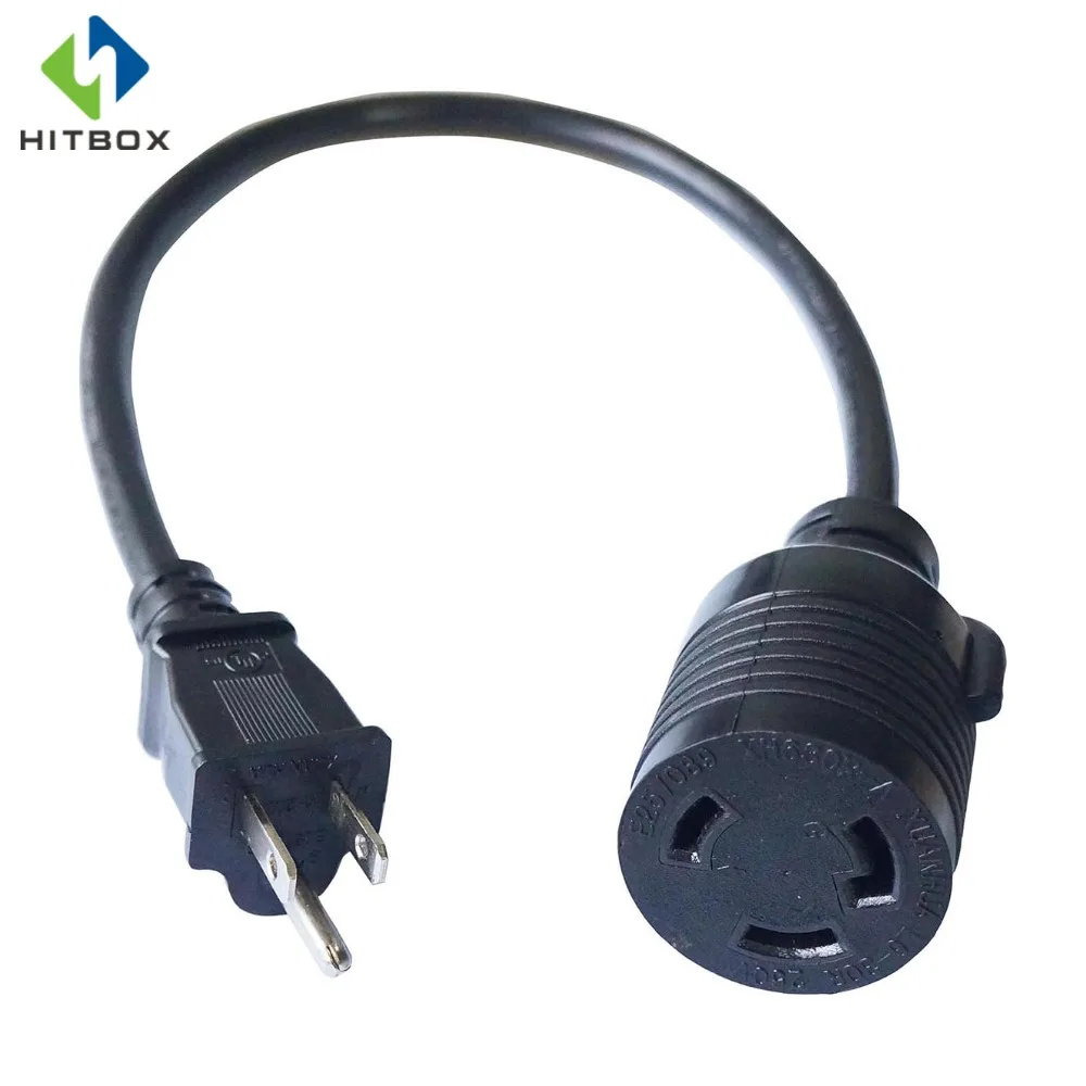 

HITBOX 30A 50A Converter Adapter Cord 1.5 Feet US Standard 14 AWG Power Extension Cord L6-30R Cable Connector 30A 3 Prong
