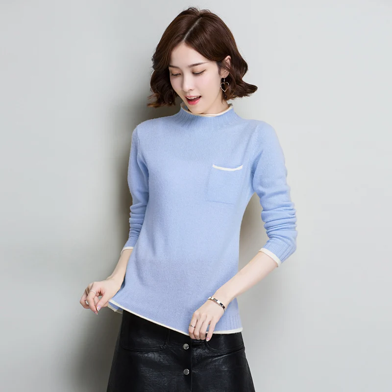 #Special Offers 100%Wool 2XL Brand Sweater Fall Winter Women Sweater New Casual Hit Color Pocket Knit Turtleneck Sweater Loose Bottoming Sweater #Special Offers 100%Wool 2XL Brand Sweater Fall Winter Women Sweater New Casual Hit Color Pocket Knit Turtleneck Sweater Loose Bottoming Sweater