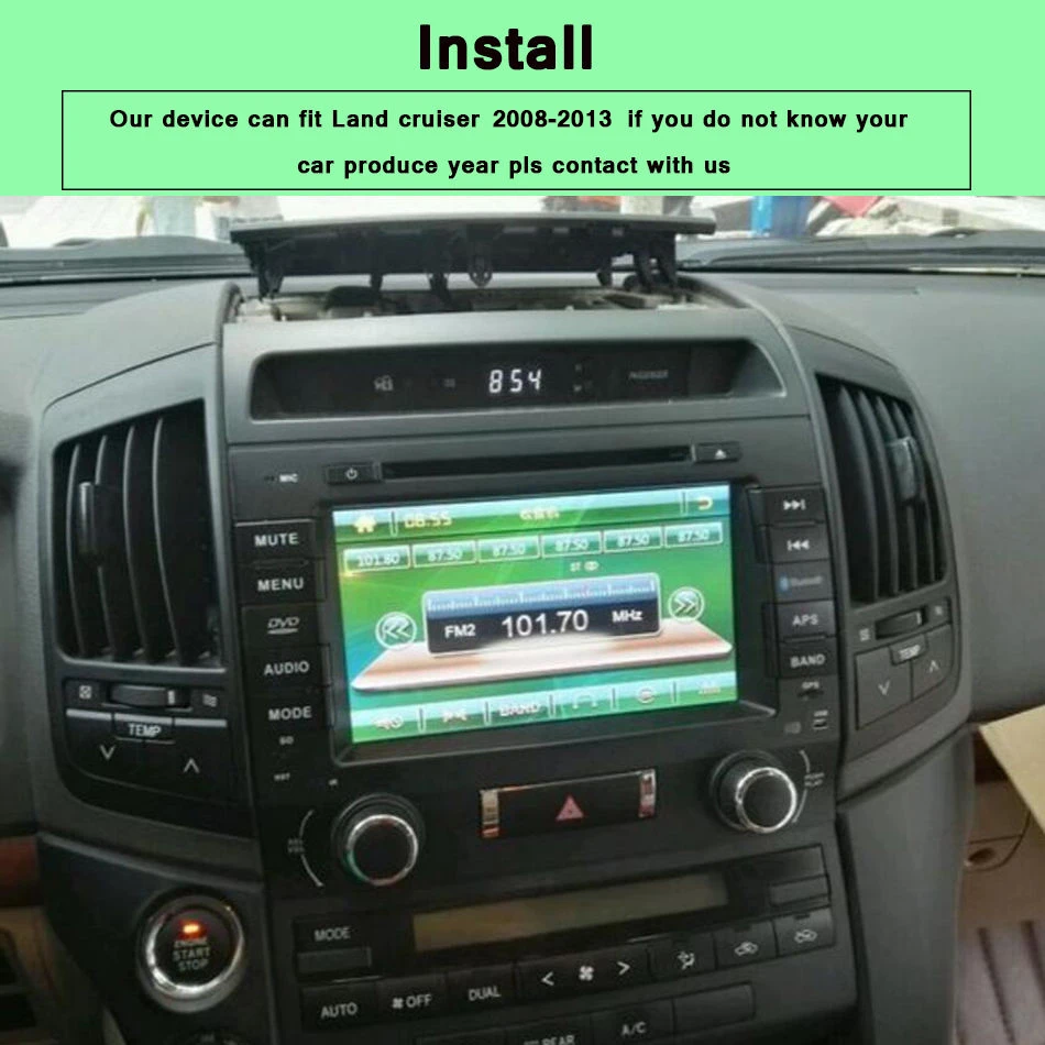 Sale 4G RAM Octa Core Android 9.0 Car DVD Player for Toyota Land Cruiser LC200 2008-2013 GPS Navi Radio Bluetooth Remote FM radio 1