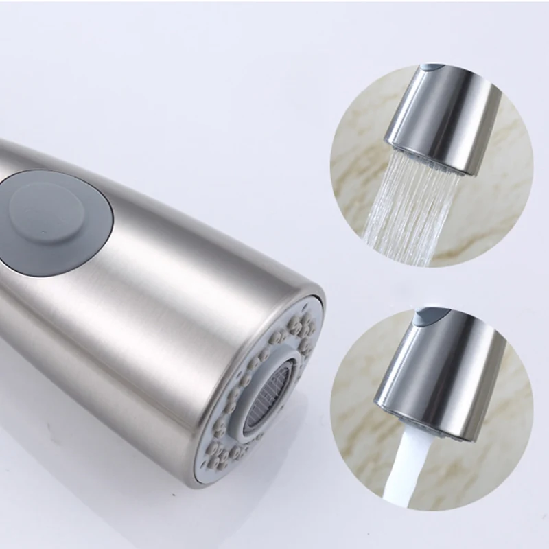  Kitchen Faucet Pull-Down Sprayer Head Noise Reduction 2 Modes Single Hole Mixer Tap DC156 - 32982757720