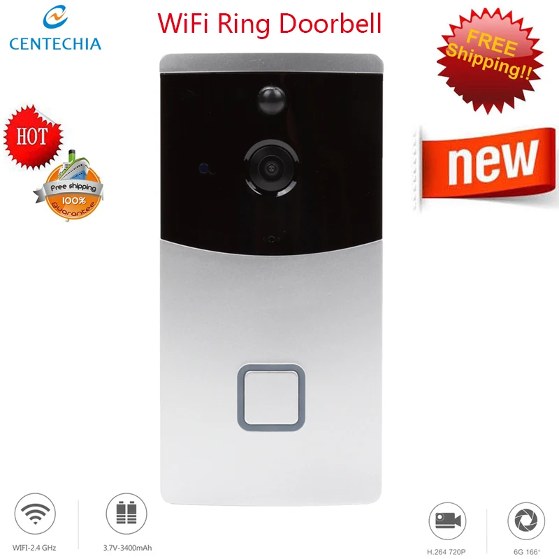 

720P HD WIFI Video Doorbell Two Way Audio Intercom IR Alarm Home Security Wireless Camera Waterproof Door Bell APP Control