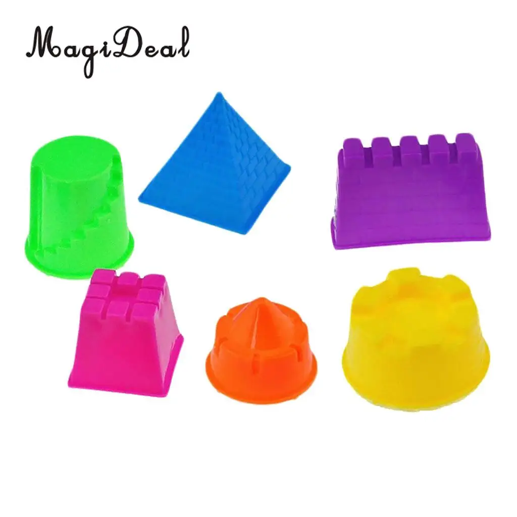 MagiDeal 6Pcs/Pack  Assorted Sand Clay Mold for Children Educational Play Sand Castle Beach Seaside DIY Bath Toys Great Gift