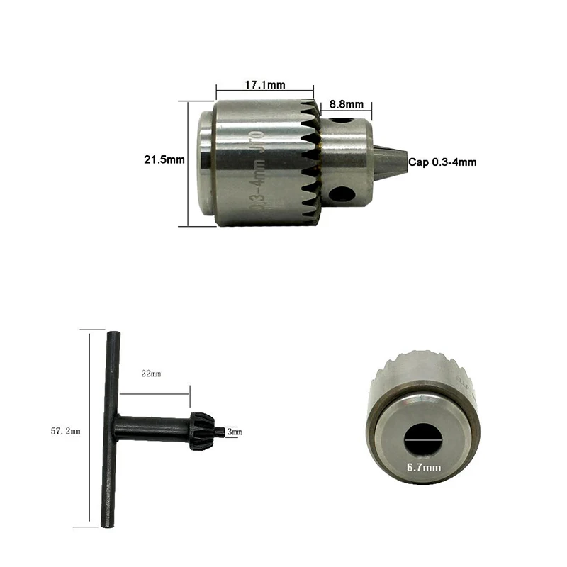AUTOTOOLHOME микро электрическая дрель без ключа JT0 Зажимной патрон 0,3-4 мм конусное крепление патроны Мини дрель пресс мотор для 2,3/3,17 мм