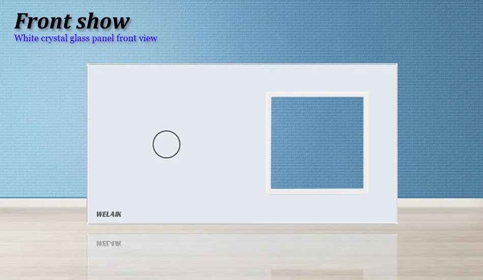 Welaik сенсорный выключатель Комплектующие для самостоятельной сборки Стекло Панель только стене выключатель черный, белый цвет кристалл Стекло Панель квадратное отверстие a2918w/B1