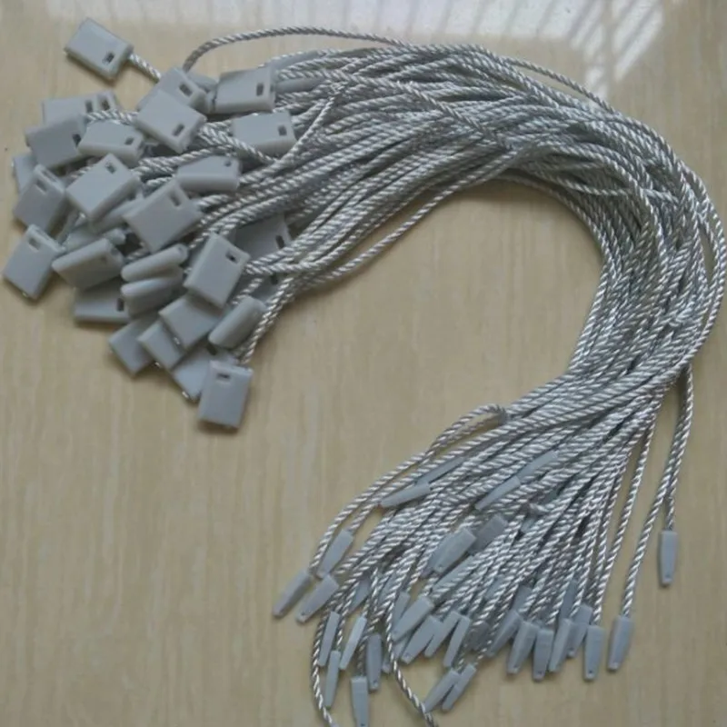 1000pcs Grey paper tags clothing seal cords 7 inches Hang tag seal strings for dress